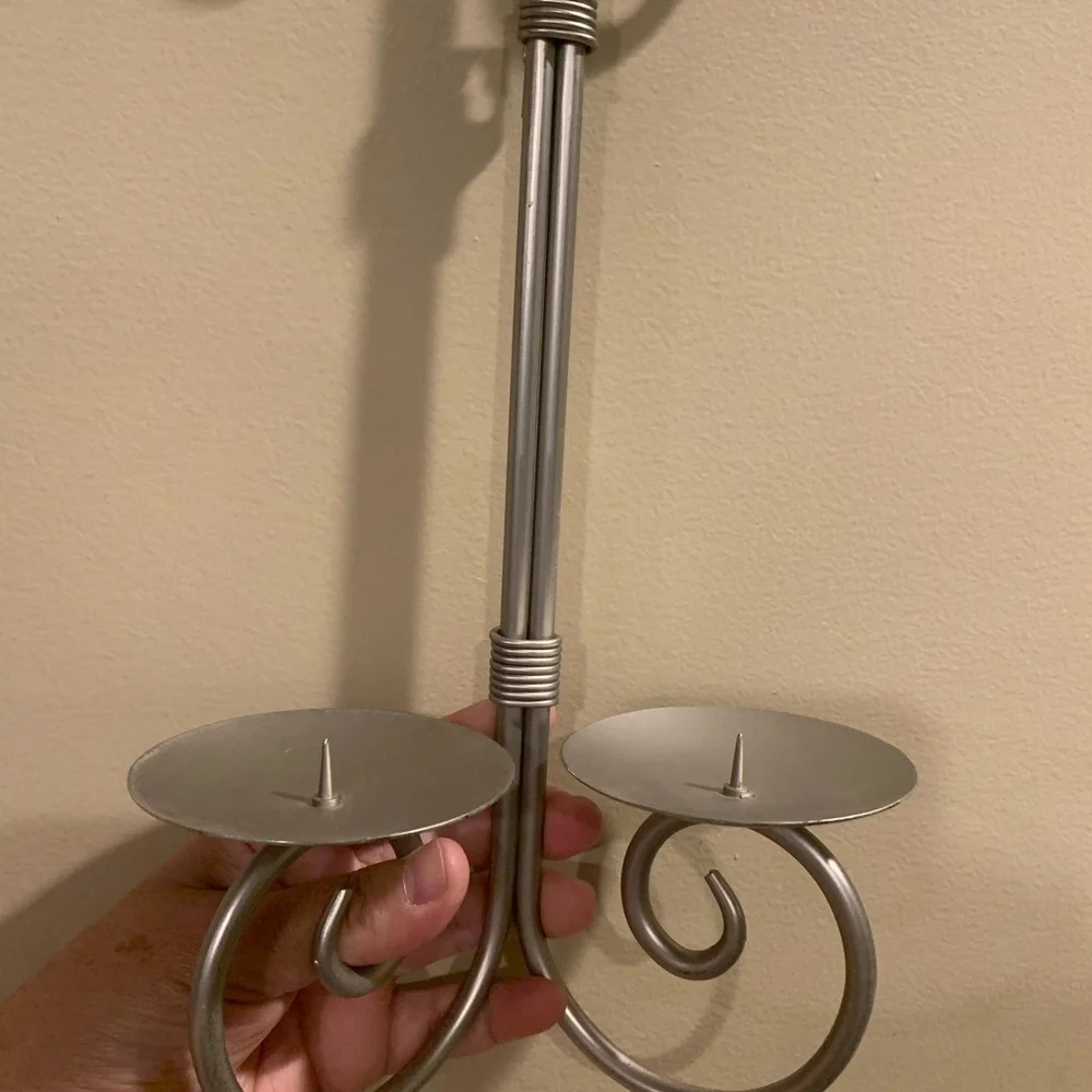 Elegant Silver Wall Candle Holder